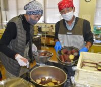 稲津産のさつまいもで干し芋作り🍠